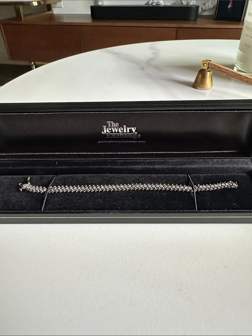Diamond Tennis Bracelet S-Link in 10K white gold